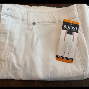 Women's White Wide Leg Crop Jeans